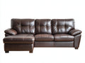 Divano angolare in pelle marrone scuro 268x165x88 cm per soggiorno - design moderno