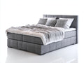 Letto matrimoniale imbottito in tessuto 220x176x116 cm - grigio - design moderno per camera da letto
