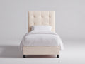 Letto singolo - Tessuto - 210x100x118 cm - Crema - Contemporaneo