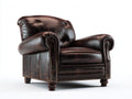 Poltrona - pelle sintetica-legno - 98 x 88 x 79 cm - marrone scuro - stile Chesterfield