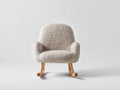 Sedia a dondolo in tessuto bouclé 72x84x91 cm - beige - adatta per soggiorno moderno
