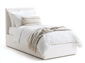 Letto singolo imbottito in tessuto 208x104x118 cm - bianco crema - stile moderno per camera da letto