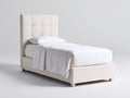 Letto singolo - Tessuto - 212x101x116 cm - Avorio - Moderno