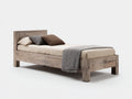 Letto singolo - Legno - 211x99x90 cm - Rovere chiaro - Rustico