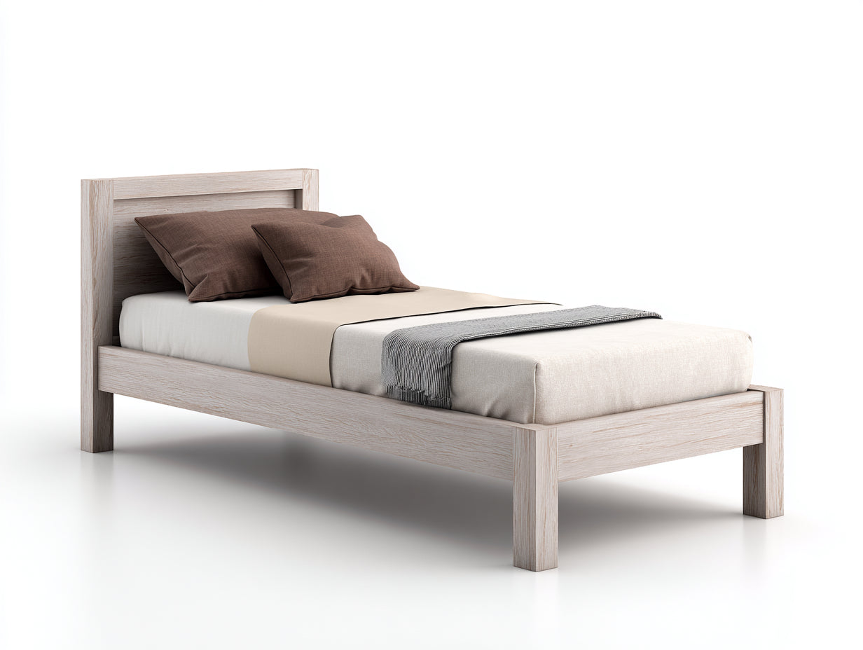 Letto singolo - legno - 209x101x101 cm - Rovere chiaro - naturale