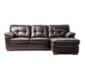Divano angolare in vera pelle 274x165x86 cm - marrone scuro - adatto per soggiorno moderno