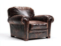 Poltrona - pelle sintetica-legno - 95 x 86 x 78 cm - marrone scuro - stile classico
