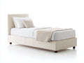 Letto singolo imbottito in tessuto 211x105x109 cm - beige chiaro - stile contemporaneo per camera da letto