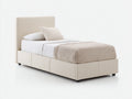 Letto singolo imbottito in tessuto 209x103x111 cm - beige chiaro - design moderno per camera da letto