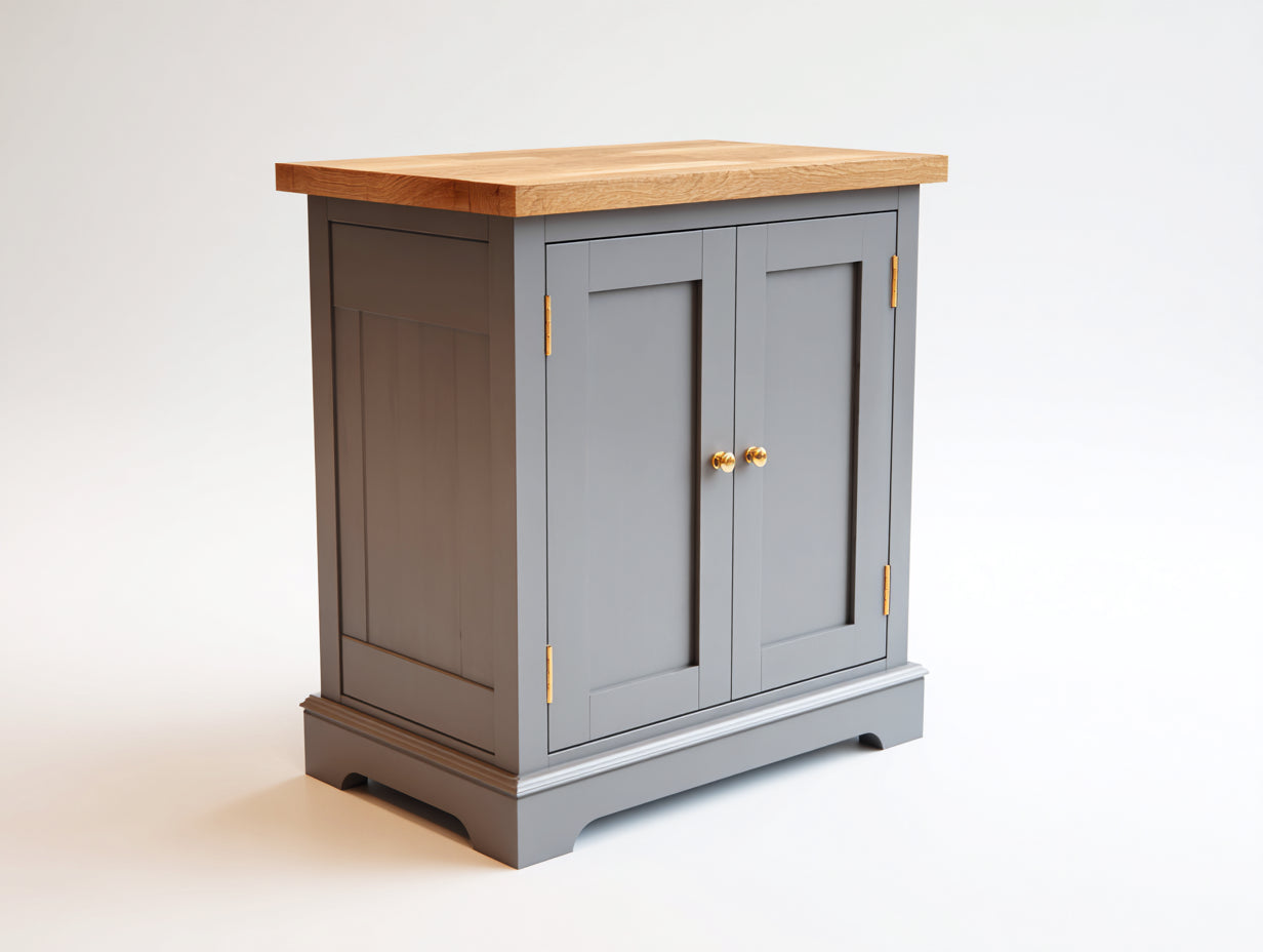 Credenza - Legno-MDF - 78x46x91 cm - grigio-marrone - stile country elegante