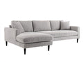 Divano angolare in tessuto grigio chiaro 272x168x84 cm per soggiorno - design moderno