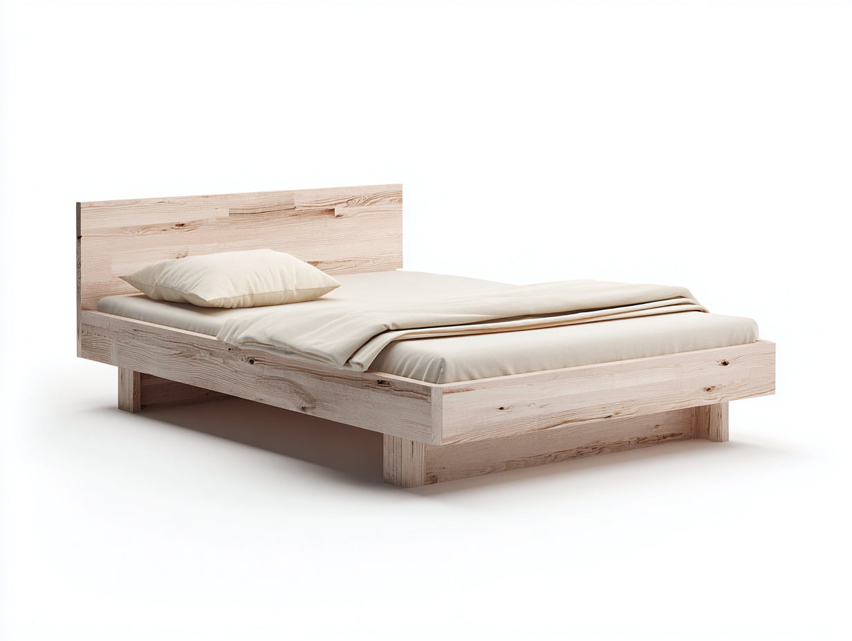 Letto singolo in legno 204x98x78 cm - rovere chiaro naturale - design moderno per camera da letto